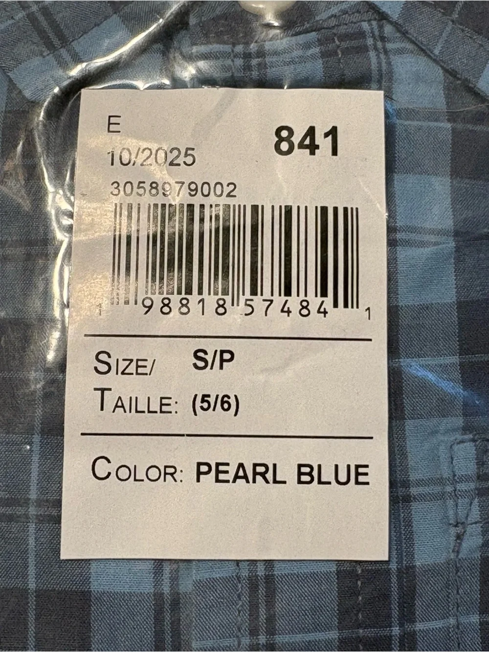 NWT The Children's Place Boys Small Blue Plaid Long Sleeve Button Down Shirt